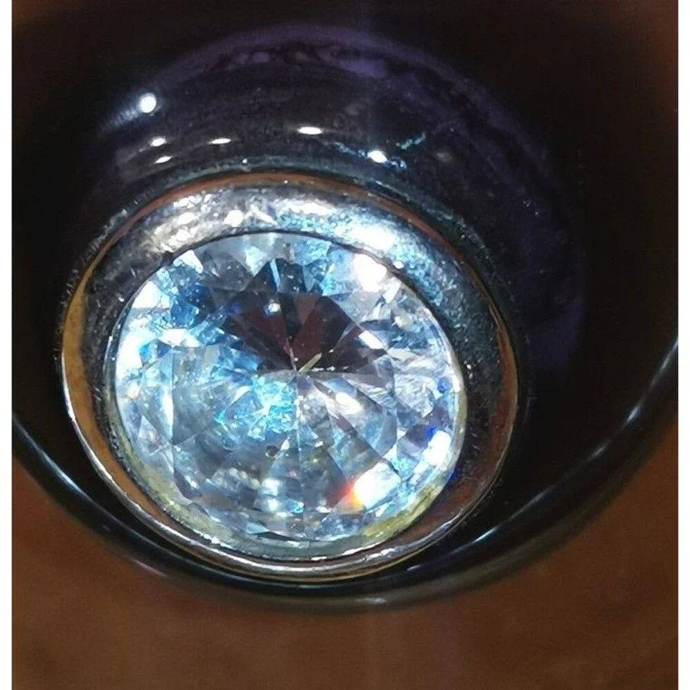 NEW Large Purple Cabochon Ring 23.7 gr. 925 Sterling Silver Size 9 - 9.5 in Box